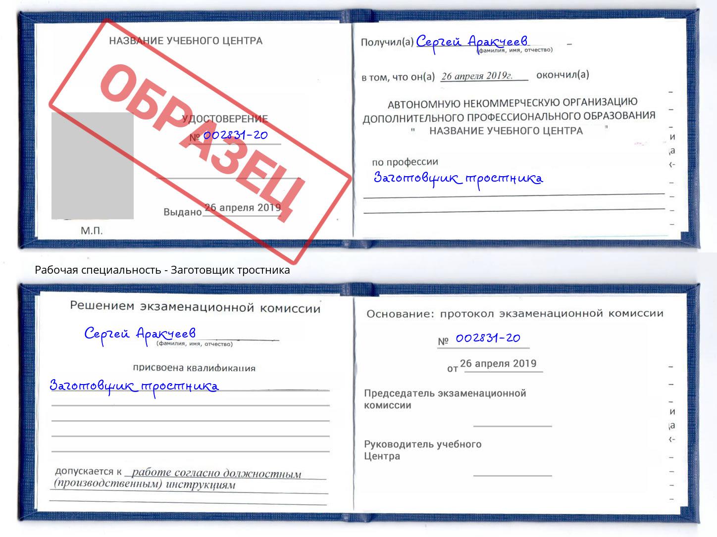 Заготовщик тростника Междуреченск
