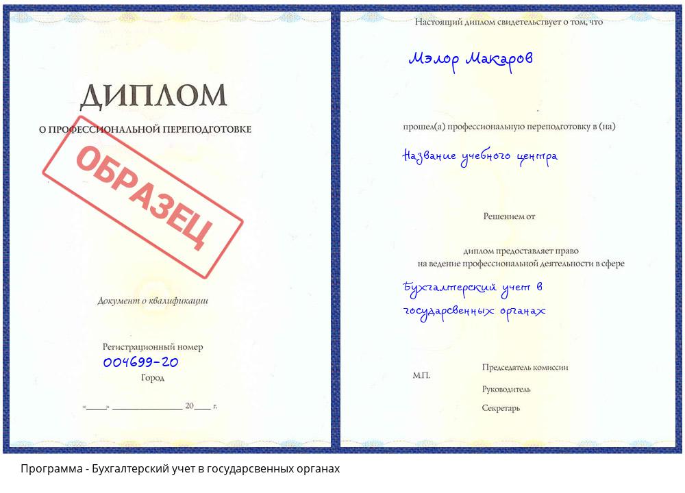 Бухгалтерский учет в государсвенных органах Междуреченск