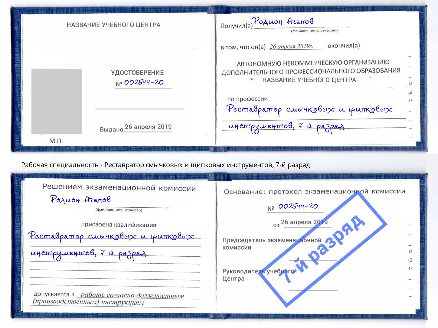 корочка 7-й разряд Реставратор смычковых и щипковых инструментов Междуреченск